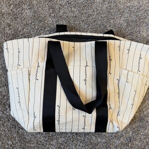 Victoria’s Secret Black and Cream Weekender Tote Bag